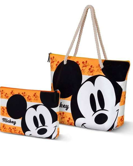 Strandväska Mickey Mouse, gul och orange, rymlig