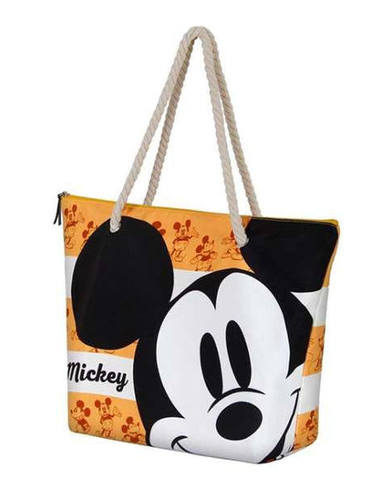 Strandväska Mickey Mouse, gul och orange, rymlig