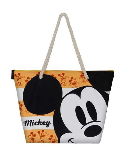 Strandväska Mickey Mouse, gul och orange, rymlig