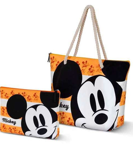 Strandväska Mickey Mouse, gul och orange, rymlig