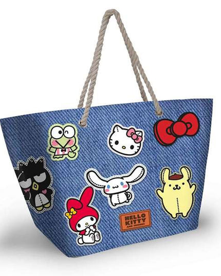 Strandväska Hello Kitty, blå, lätt och rymlig