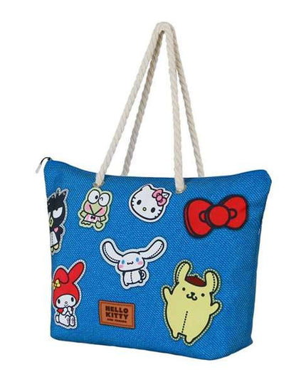 Strandväska Hello Kitty, blå, lätt och rymlig