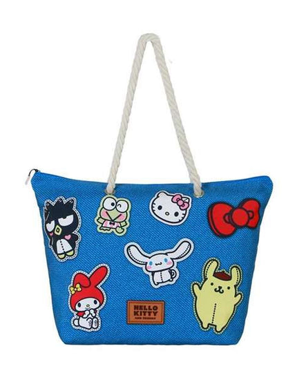 Strandväska Hello Kitty, blå, lätt och rymlig
