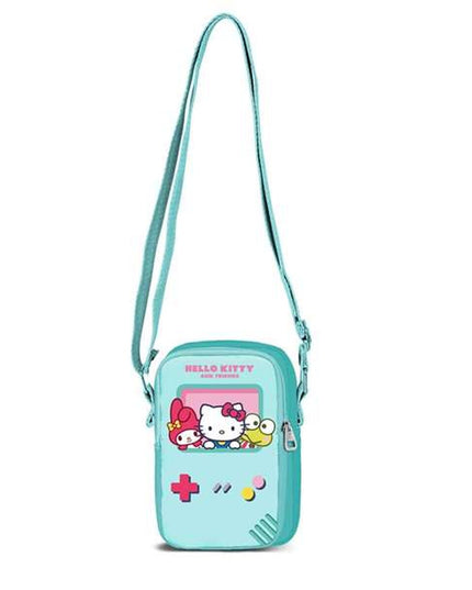 Axelväska Hello Kitty, turkos, kompakt design