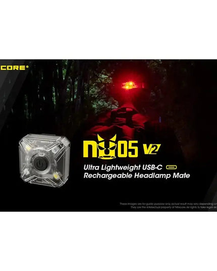 Nitecore NU05 V2 – Ultralätt säkerhetsficklampa med USB-C och 5 ljuslägen (40lm)