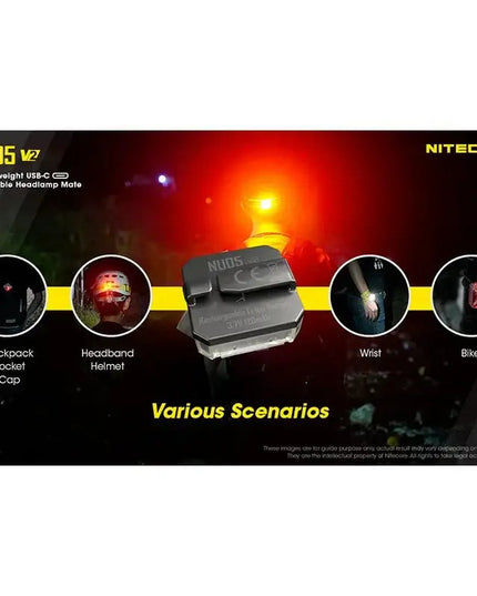Nitecore NU05 V2 – Ultralätt säkerhetsficklampa med USB-C och 5 ljuslägen (40lm)