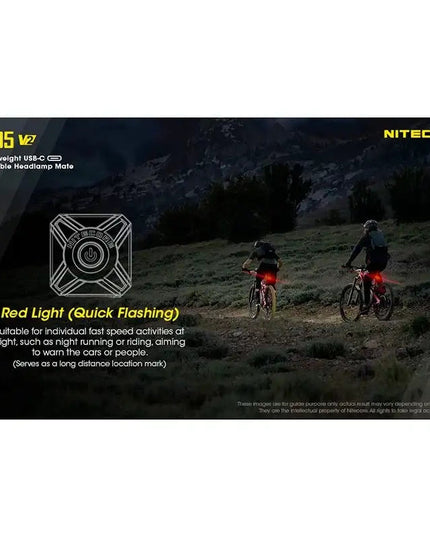 Nitecore NU05 V2 – Ultralätt säkerhetsficklampa med USB-C och 5 ljuslägen (40lm)