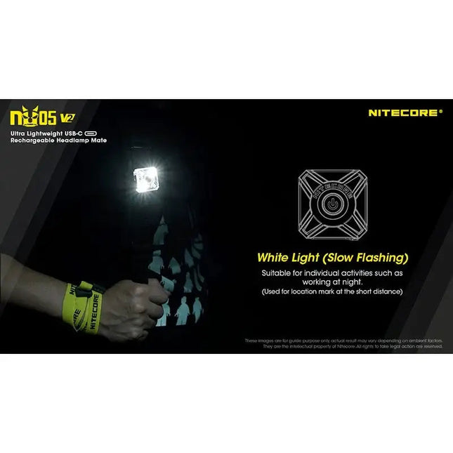 Nitecore NU05 V2 – Ultralätt säkerhetsficklampa med USB-C och 5 ljuslägen (40lm)