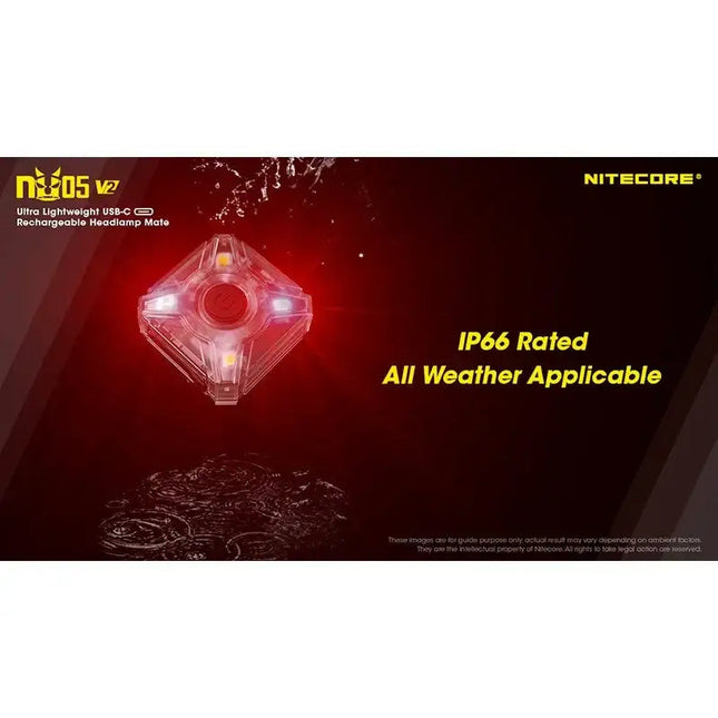 Nitecore NU05 V2 – Ultralätt säkerhetsficklampa med USB-C och 5 ljuslägen (40lm)