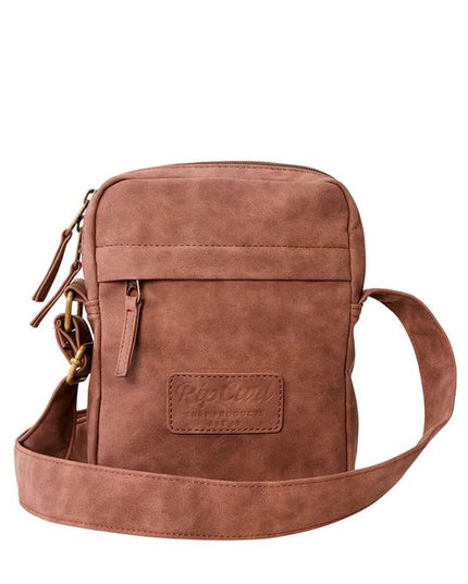 Axelväska Rip Curl Classic Leazard No Idea Pouch, brun, kompakt format