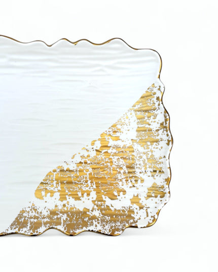 Molly Serveringsfat - 35cm Vit och Guld