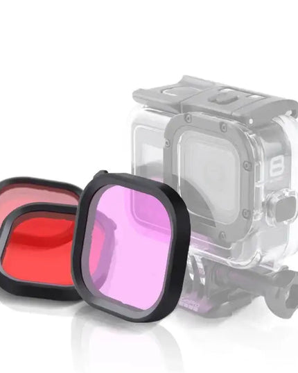 Rosa, Lila & Röd 3-Färgade Dykfilter till GoPro Hero8 Black