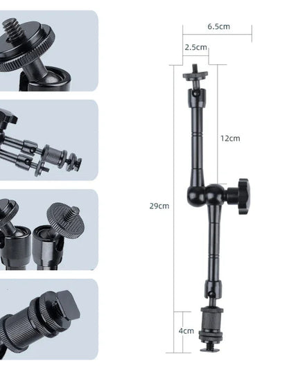 Magic Arm Dubbel 360° Kulled + Klämma - 11" - Aluminium - Kit