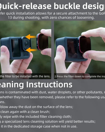 GoPro HERO13 Black STARTRC Quick Release 4-i-1 Filterkit (ND8/ND16/ND32/CPL)
