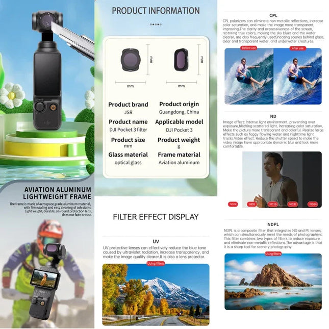 DJI Osmo Pocket 3 JSR ZB Series Kamerafilter