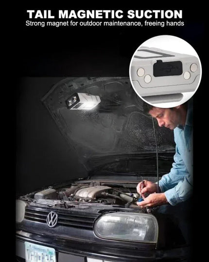 Multifunktionell roterande arbetslampa med sensor och magnetisk docka