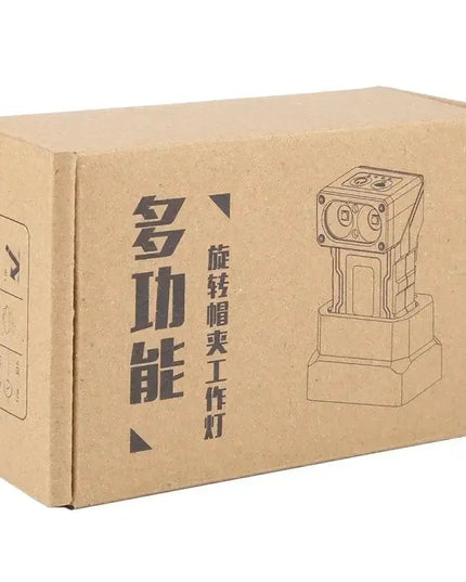 Multifunktionell roterande arbetslampa med sensor och magnetisk docka