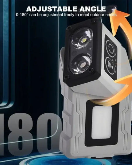 Multifunktionell roterande arbetslampa med sensor och magnetisk docka