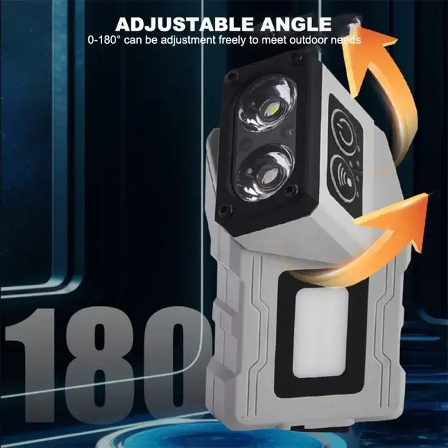 Multifunktionell roterande arbetslampa med sensor och magnetisk docka