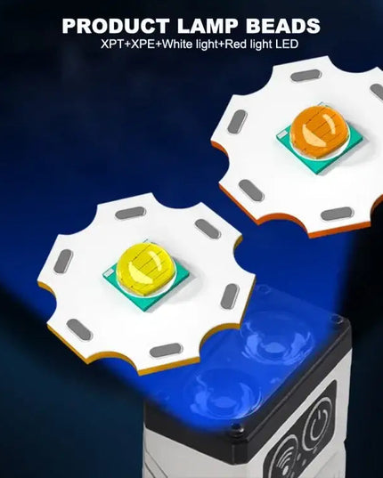 Multifunktionell roterande arbetslampa med sensor och magnetisk docka