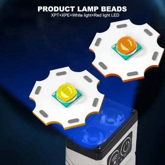 Multifunktionell roterande arbetslampa med sensor och magnetisk docka