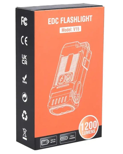 V15 EDC Ficklampa Multi-funktions Arbetslampa