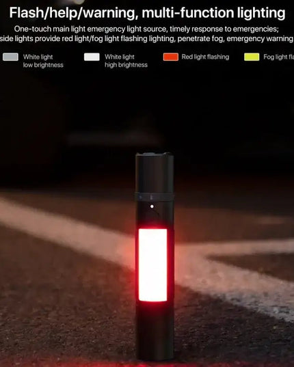 Multifunktionell Ficklampa 1000LM med Fönsterkross, Skärare och Magnetfäste