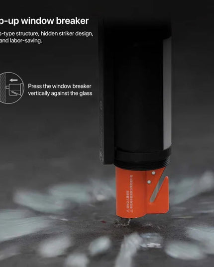 Multifunktionell Ficklampa 1000LM med Fönsterkross, Skärare och Magnetfäste