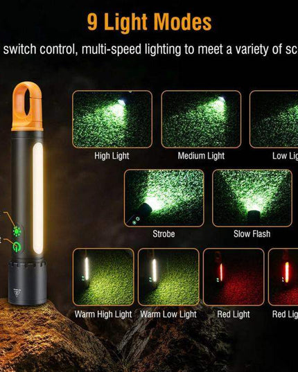 Kraftfull laserdriven ficklampa med COB-ljus – 1550 lm och 1000 m räckvidd