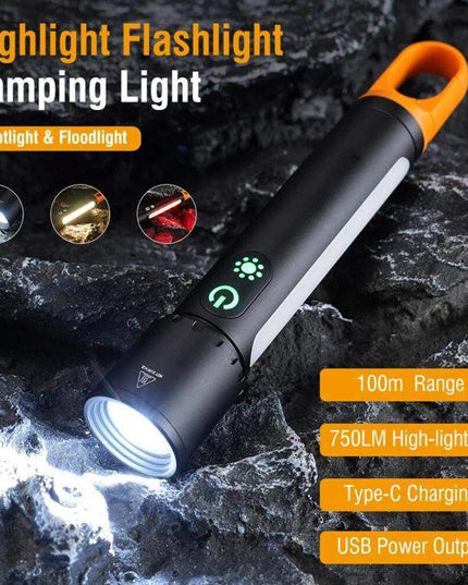 Kraftfull laserdriven ficklampa med COB-ljus – 1550 lm och 1000 m räckvidd