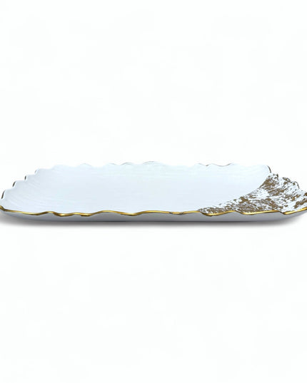 Molly Serveringsfat - 35cm Vit och Guld