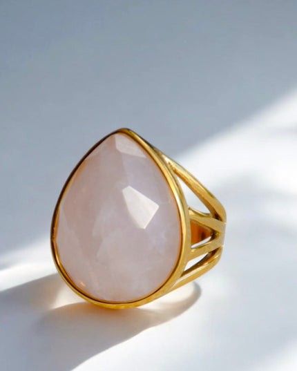 Rose quartz beauty ring