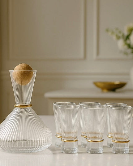 Marco Glas Hög- Set med 6 glas och karaf