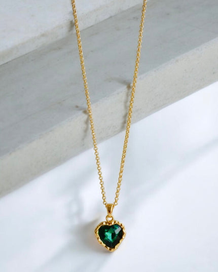 Ariel grönt hjärthalsband