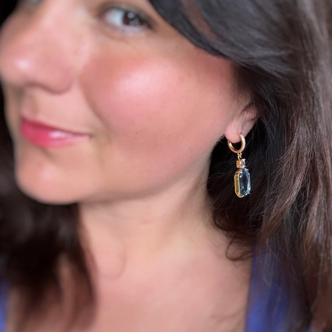 Blue crystal earrings