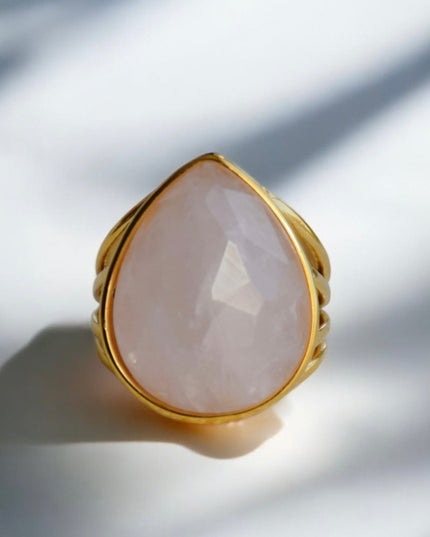 Rose quartz beauty ring
