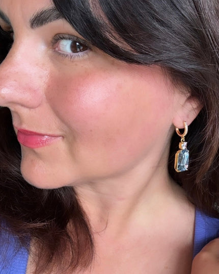 Green crystal earrings