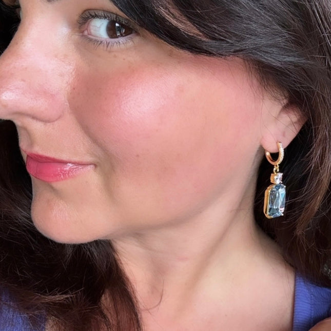 Green crystal earrings