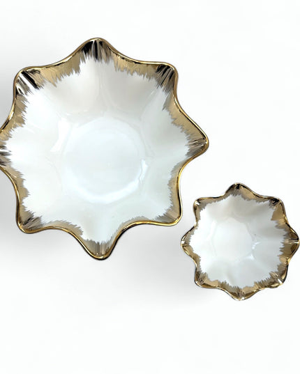Emmy Skål – Vågig Guldkant 14 / 25 cm