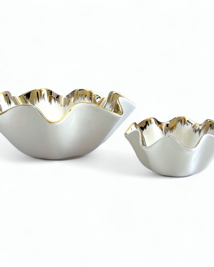 Emmy Skål – Vågig Guldkant 14 / 25 cm