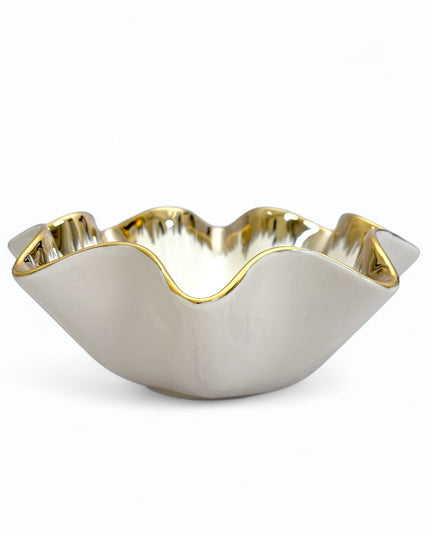 Emmy Skål – Vågig Guldkant 14 / 25 cm