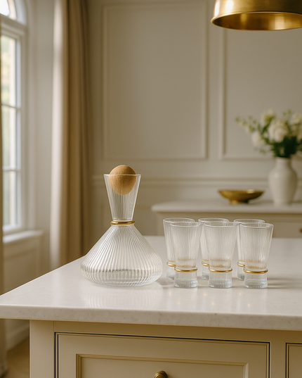 Marco Glas Hög- Set med 6 glas och karaf