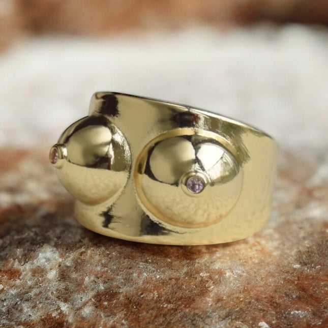 Boobs guld ring