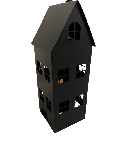 HUSET - Ljuslykta - Plåthus - 60x25x25cm