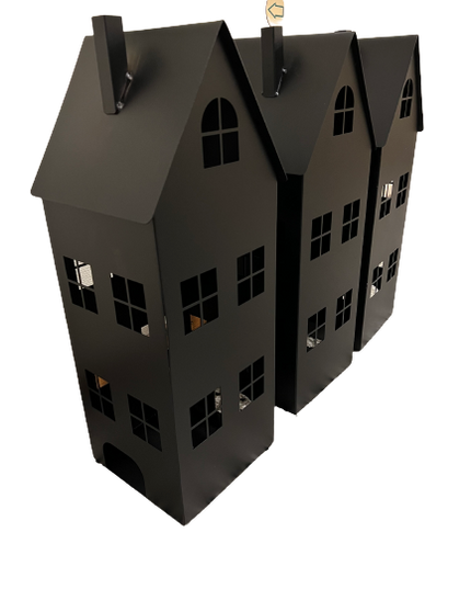 HUSET - Ljuslykta - Plåthus - 60x25x25cm