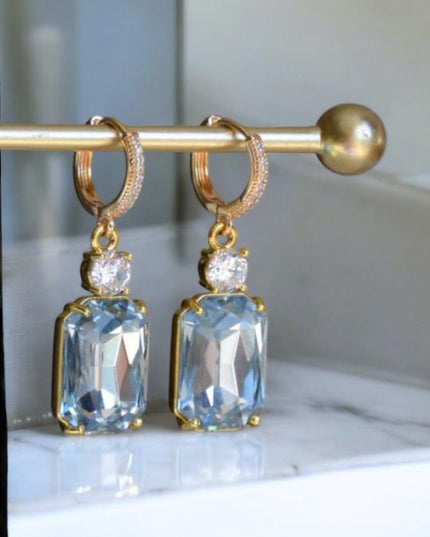 Blue crystal earrings