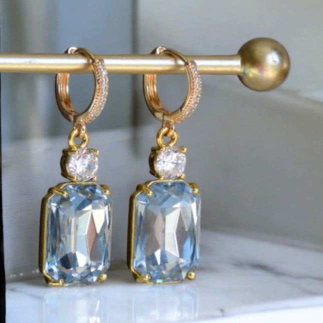 Blue crystal earrings