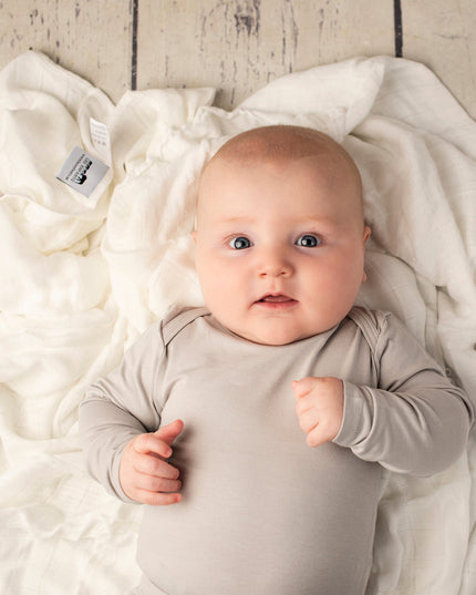 Bamboo Baby Long Sleeve Body - GRÅ