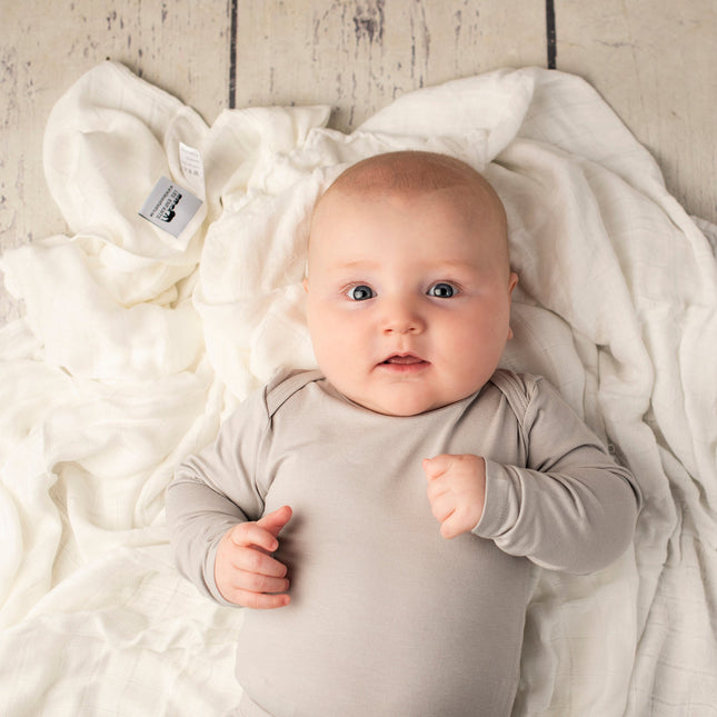 Bamboo Baby Long Sleeve Body - GRÅ