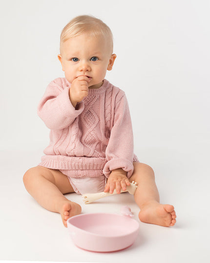 Silicone Baby Plate Bowl - Rosa